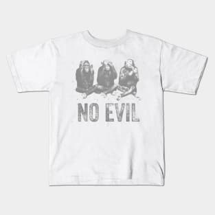 3 Wise Monkeys Hear No Evil, See No Evil, Speak No Evil Kids T-Shirt